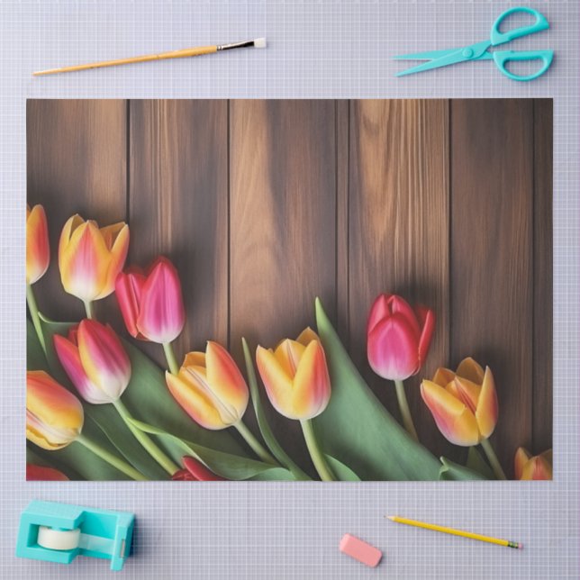 Ein Holz- und Tulpen-Serien-Design #7 Seidenpapier (Basteln)