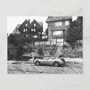 Ein Holzhaus in den Berkeley-Hügeln Postkarte