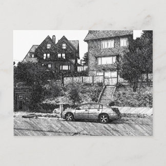 Ein Holzhaus in den Berkeley-Hügeln Postkarte