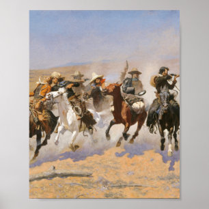 Ein Holzschlag von Frederick Remington Poster
