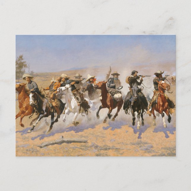Ein Holzschlag von Frederick Remington Postkarte (Vorderseite)