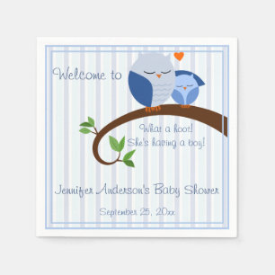 Ein Hoot! Blue Owls Baby Dusche Napkins Serviette