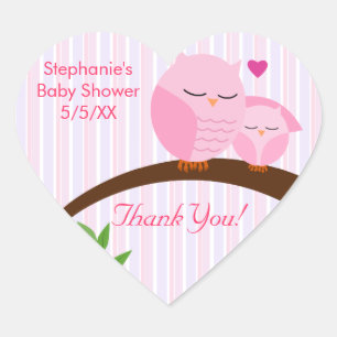 Ein Hoot einer Babydusche pink Herz-Aufkleber