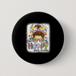 Ein hopsender Zahnarzthelfer Leopard Hase unordent Button