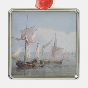 Ein Hoy und ein Lugger mit anderem Verschiffen auf Ornament Aus Metall