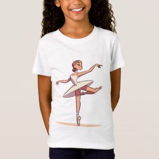 Ein hübsches Balletttänzerin-Druck Mädchen T-Shirt