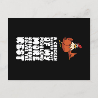 Ein Huhn löst die meisten meiner Probleme mehr Hüh Postkarte