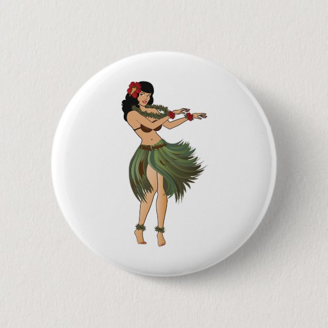 Ein Hula-Girl-Tanz Button (Vorderseite)