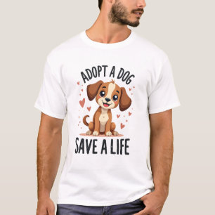Ein Hund Adoptieren Ein Leben Retten Vintage Süßer T-Shirt