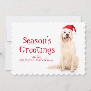 Ein Hund, der einen Weihnachtshut trägt Feiertagskarte