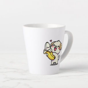 Ein Hund, der in eine Banane fällt Milchtasse