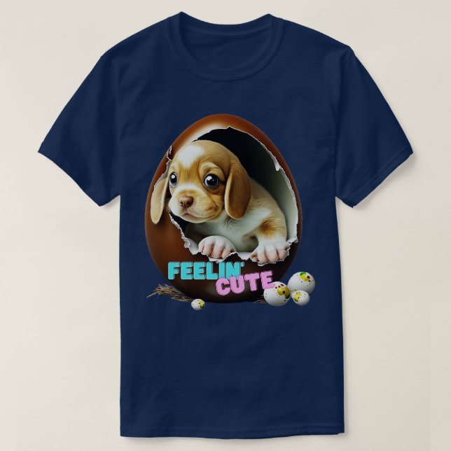 Ein Hund im Ei T-Shirt (Design vorne)