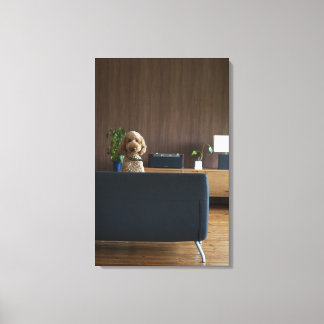 Ein Hund im Fahrzimmer Leinwanddruck