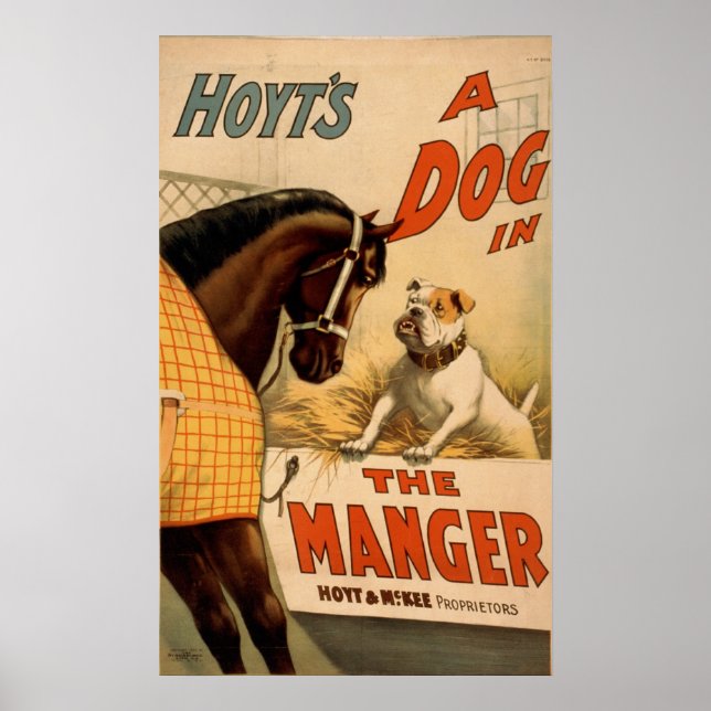 Ein Hund in einem Vintagen Theaterposter Poster (Vorne)