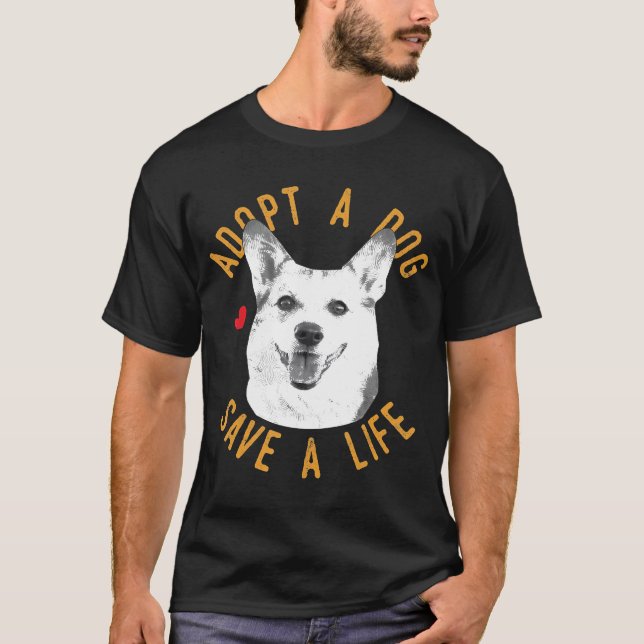 Ein Hund Rette einen Rettungsschwimmer Welsh Corg. T-Shirt (Vorderseite)