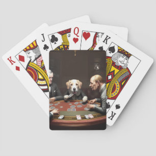 Ein Hund spielt Poker Spielkarten