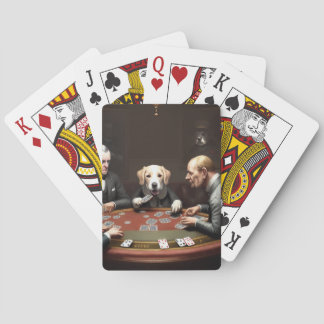 Ein Hund spielt Poker Spielkarten