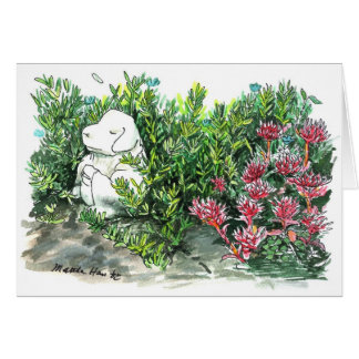 Ein Hund und Blumen