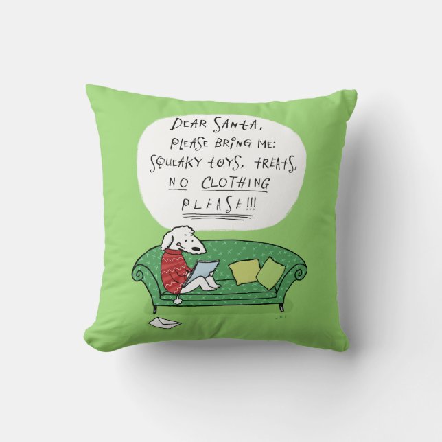 Ein Hundebrief an den Weihnachtsmann - Schönes Wei Kissen (Vorderseite)