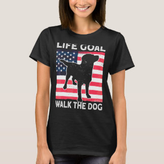 Ein Hundeszubehör zu Fuß Usa Flag Lebensziel Spazi T-Shirt
