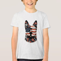 Ein Husky-Gesicht mit einem Blumenmuster