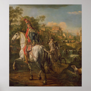 Ein Hussar auf dem Pferd, 1773 Poster