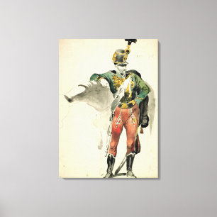 Ein Hussar des 9. Regiments Leinwanddruck