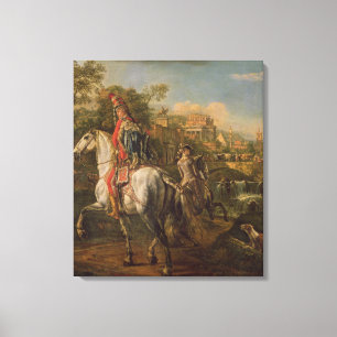Ein Hussar zu Pferd, 1773 Leinwanddruck