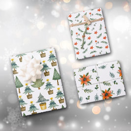 Ein Hygge Weihnachtsmuster Geschenkpapier Set