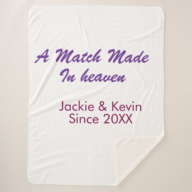 Ein im Himmel geschlossenes Bündnis lila mauve sei Sherpadecke (Vorderseite)