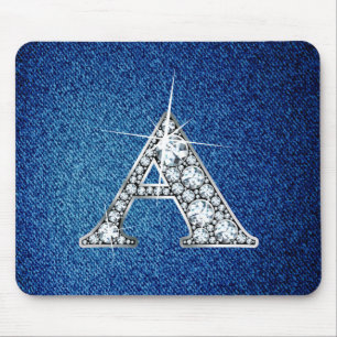 Ein Imitat -"Diamant Bling" auf Denim Mousepad