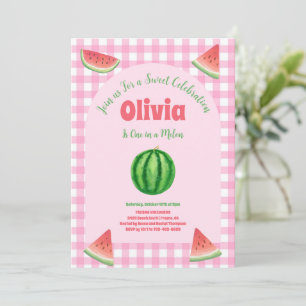 Ein in einem Melone süßes Mädchen Sommer Geburtsta Einladung