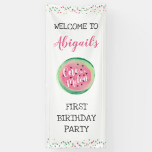 Ein in einem Melonen-Mädchen zum 1. Geburtstag Wil Banner