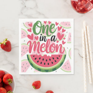 Ein In Einer Melone 1. Geburtstag Papier Serviette