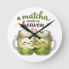 Ein in Himmel gemachtes Matcha Süßer Lustiger Wort Runde Wanduhr