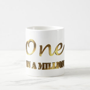 Ein in Million eleganter Goldbrown-Typografie Tasse