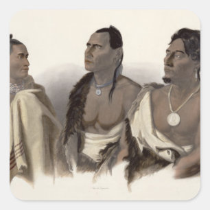Ein Indianer aus Missouri, ein Oto Indianer und de Quadratischer Aufkleber