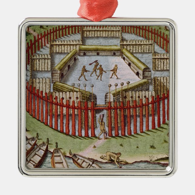 Ein indisches Dorf Ornament Aus Metall (Vorne)