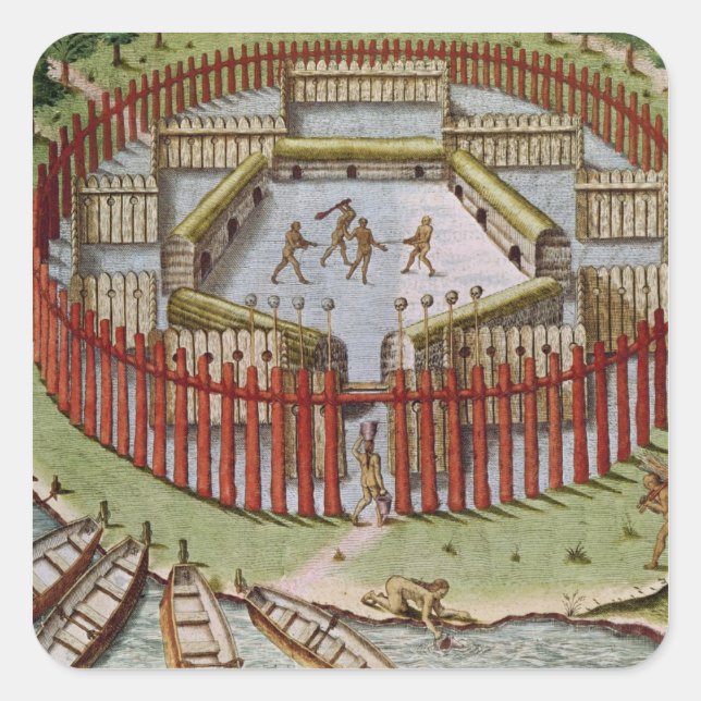 Ein indisches Dorf Quadratischer Aufkleber (Vorderseite)