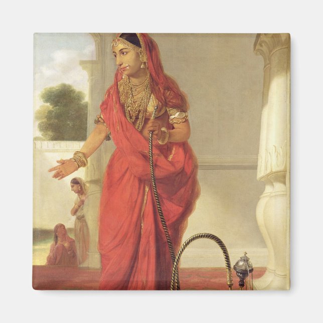 Ein indisches Tanzmädchen mit einer Hookah, 1772 ( Magnet (Vorne)