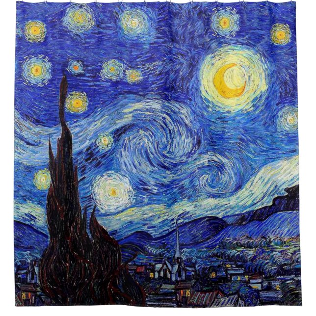 Ein inspirierter Duschvorhang Starry Nachtvan gogh (Vorderseite)
