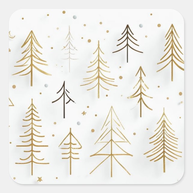 ein interessanter Baum-Sticker Quadratischer Aufkleber (Vorderseite)