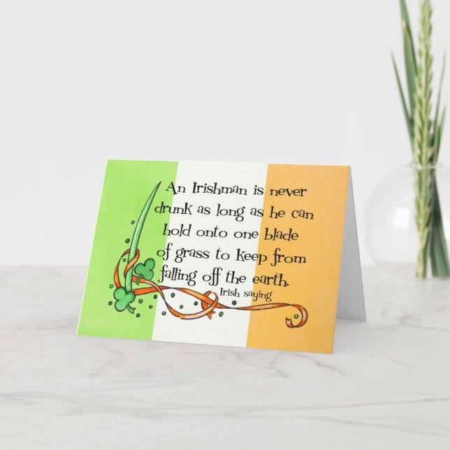 Ein irischer Mann ist nie betrunkene Gruß-Karte Karte (Vorderseite)