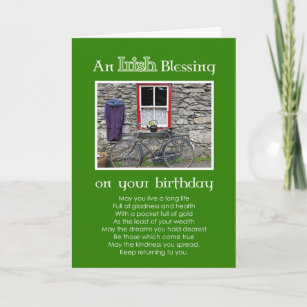 Ein irischer Segen auf Ihrem Geburtstag Karte