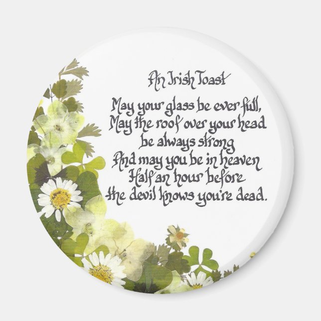 Ein irischer Toast Magnet (Vorne)