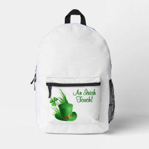 Ein irischer Touch Kobold Kragenhut im Gras Bedruckter Rucksack