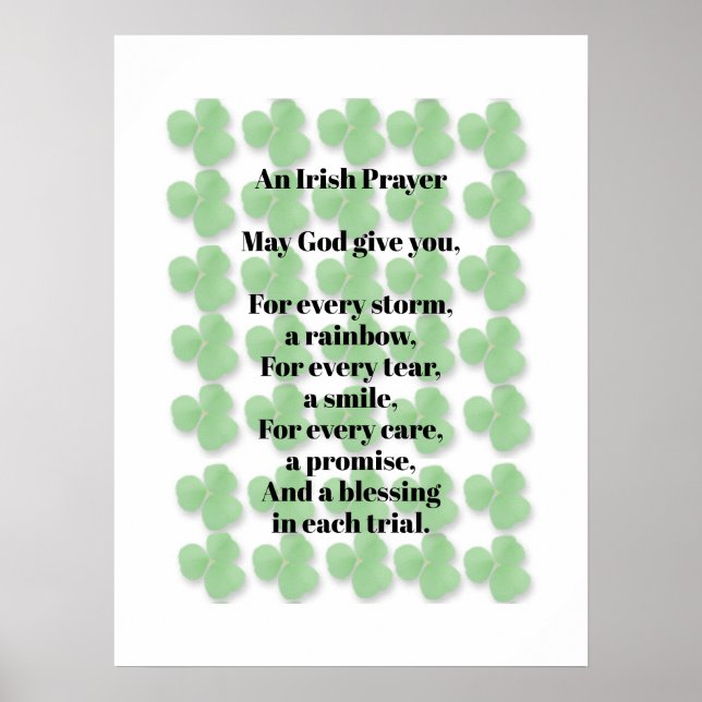 Ein irisches Gebet Poster (Vorne)