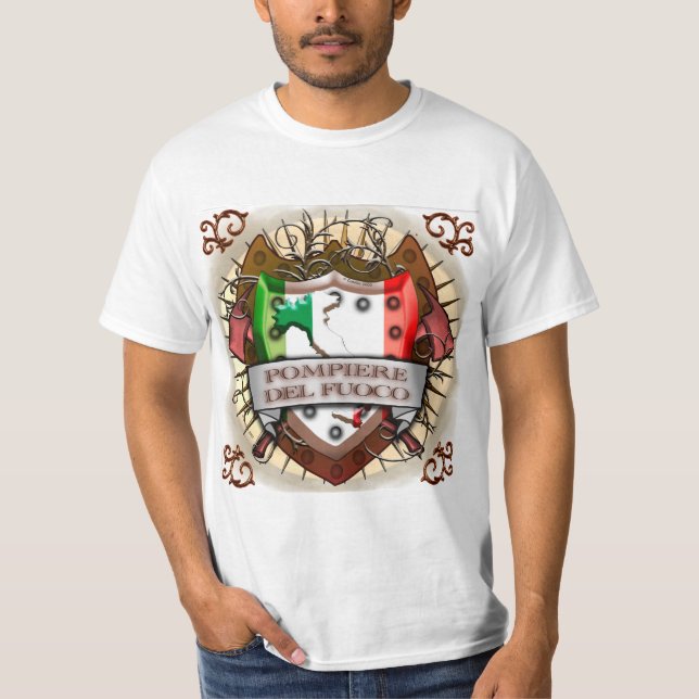 Ein italienischer Feuerwehrmann-T - Shirt (Vorderseite)