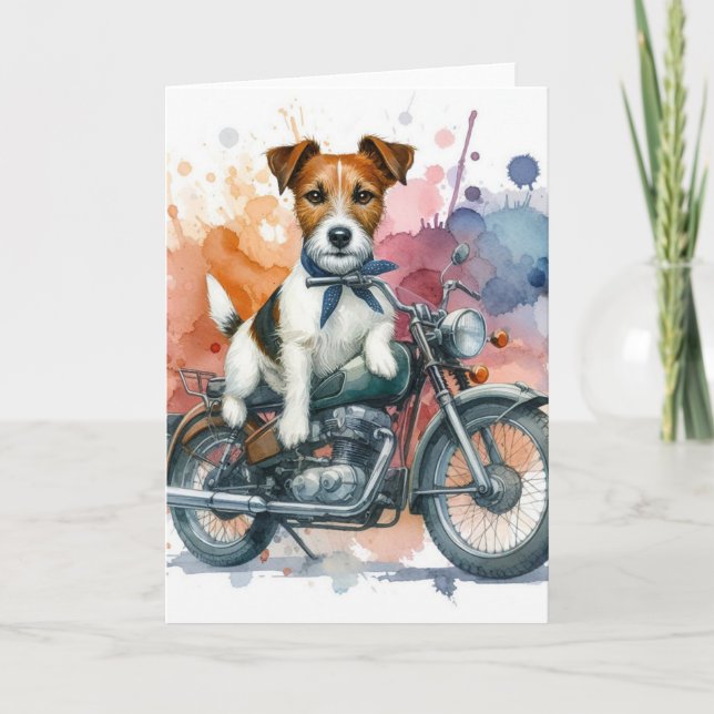 Ein Jack Russell auf einem Bike Karte (Vorderseite)