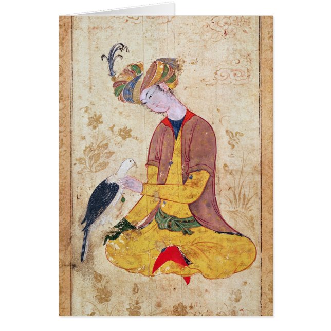 Ein Jäger, der seinen Falken streicht (Vorne)